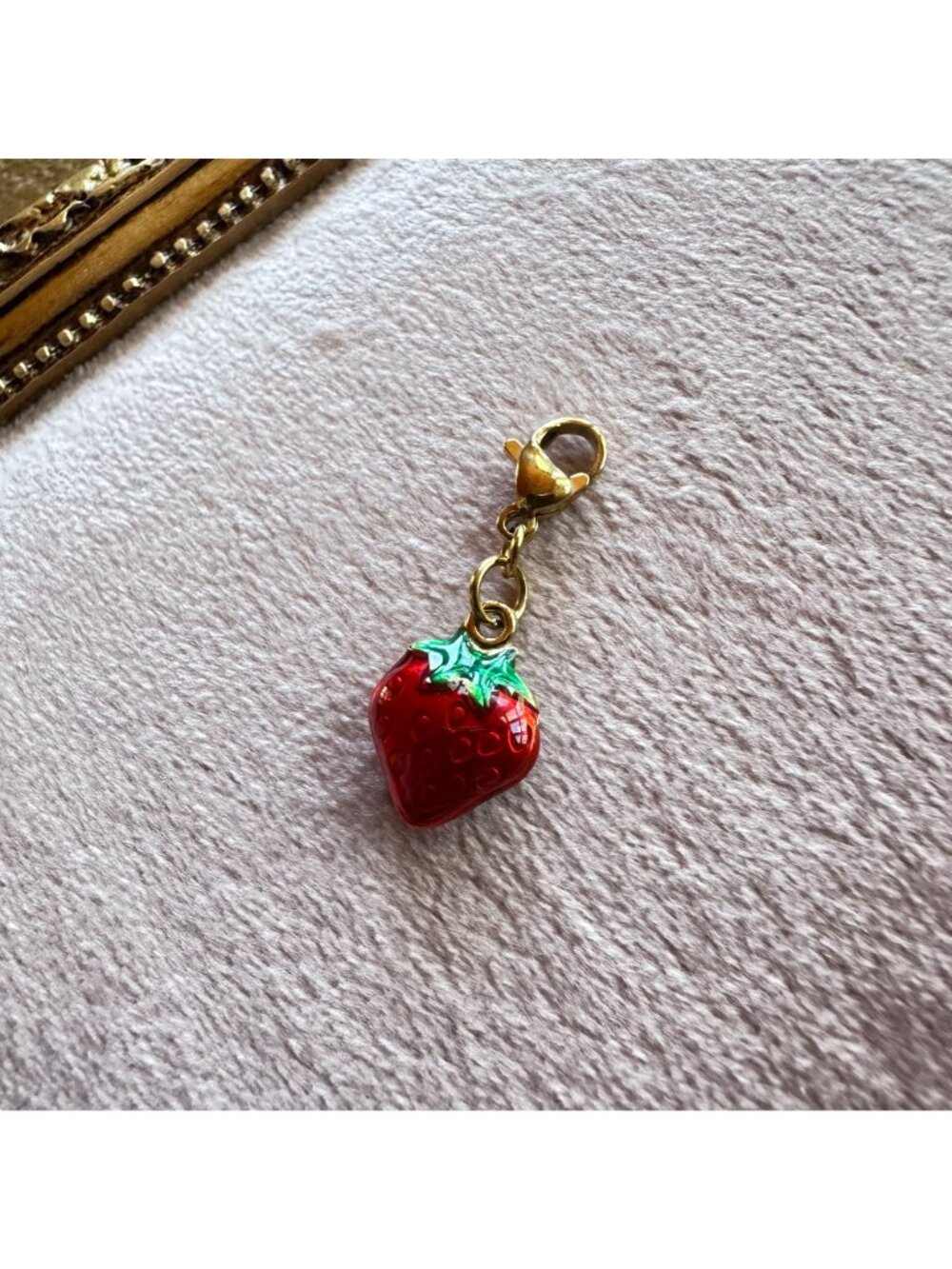 Strawberry Charm 18K Gold PVD Stainless Steel Waterproof Lobster Claw Clasp - Picture 12 of 12
